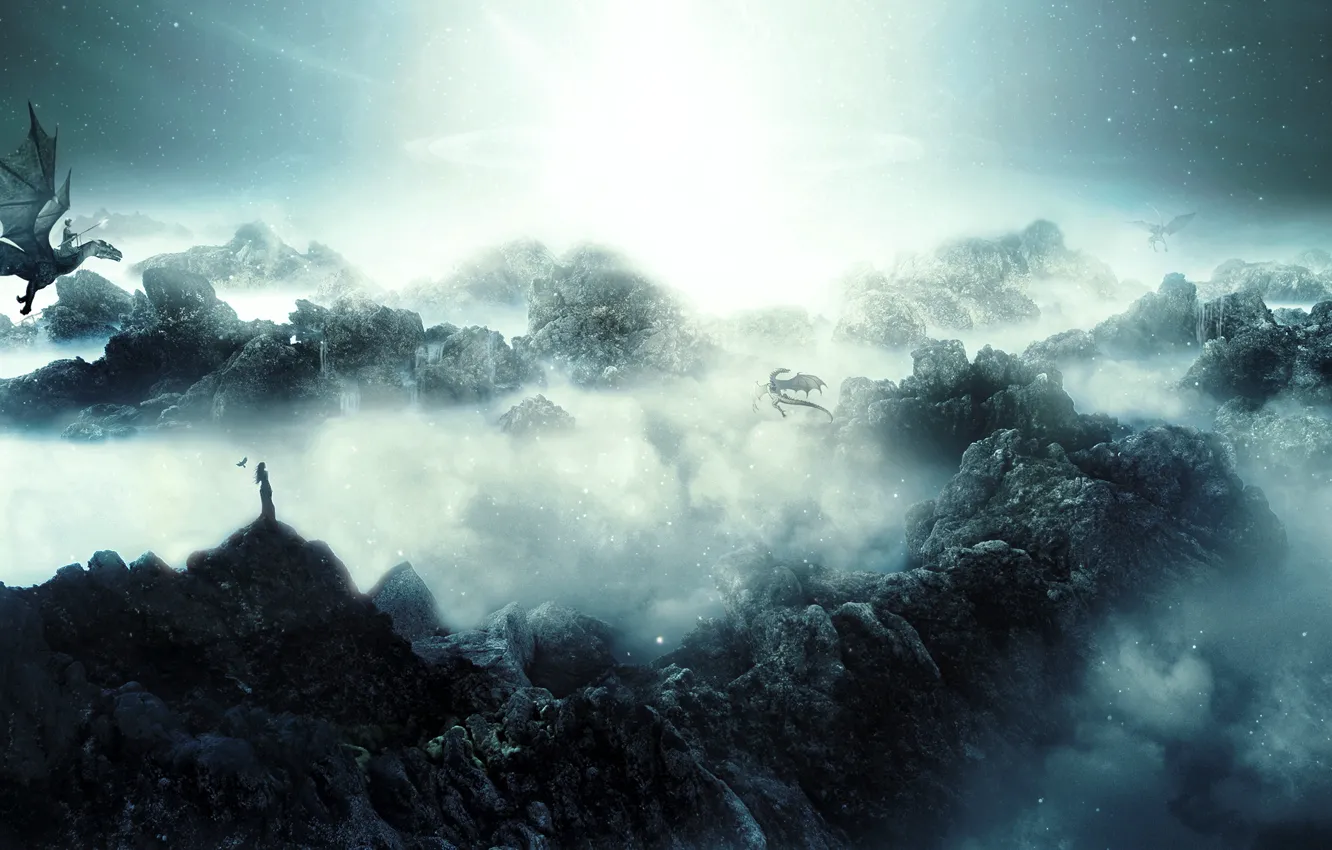 Photo wallpaper dragon, Fantastic, country