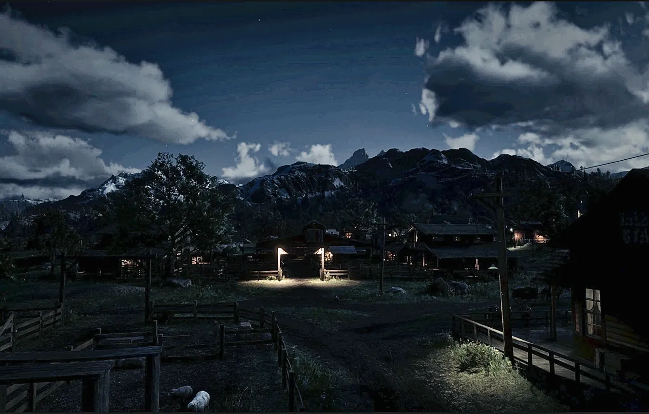 Photo wallpaper lights, HDR, game, sky, night, clouds, stars, valentine