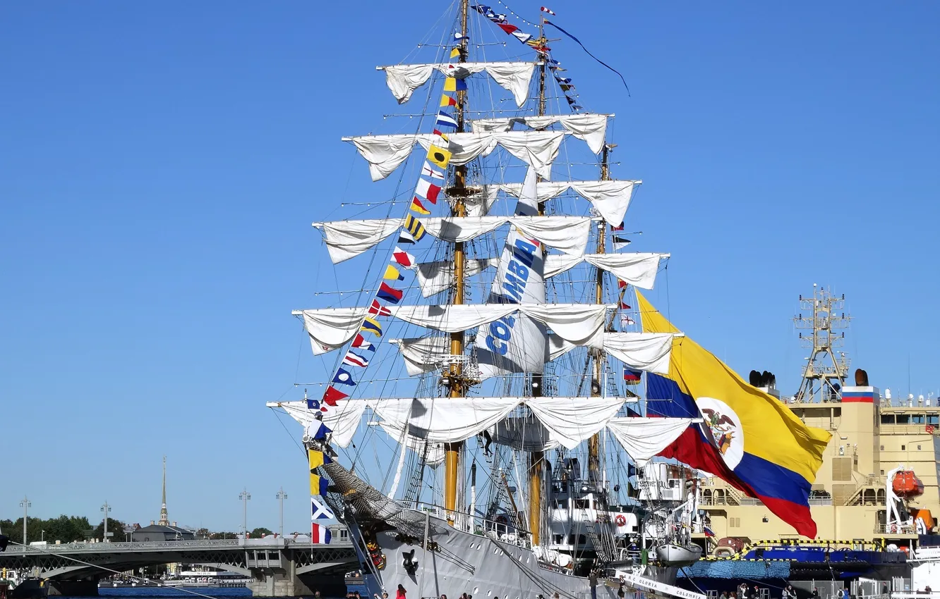 Photo wallpaper ship, sailing, training, "Gloria"
