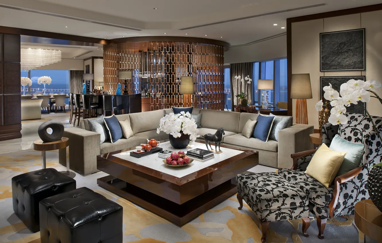 Photo wallpaper comfort, interior, chair, sofas, living room