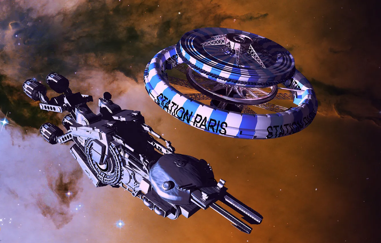 Photo wallpaper space, stars, station, Guard Duty on Station Paris