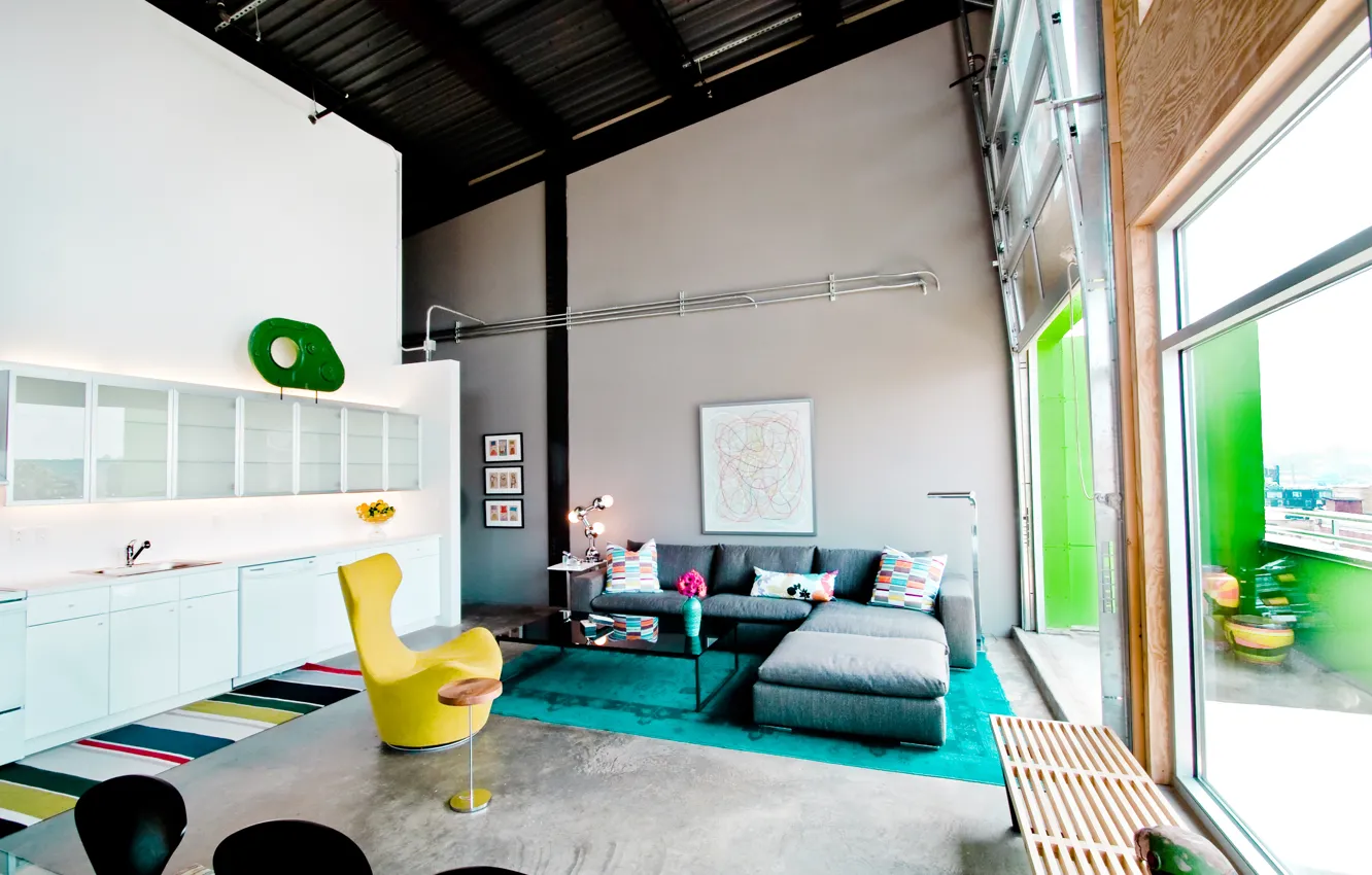 Photo wallpaper design, style, interior, loft, Glass Loft, Weishouse