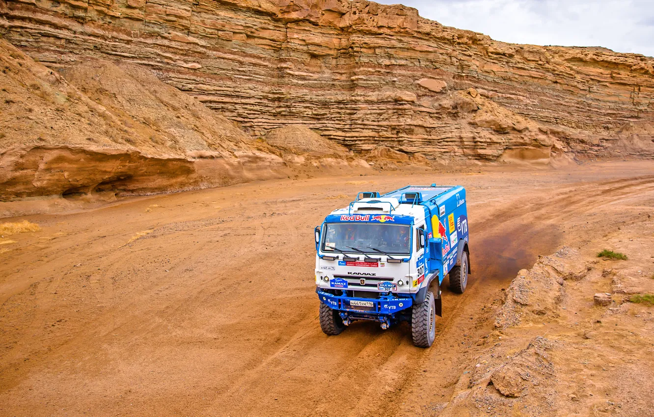 Photo wallpaper Sand, Nature, Sport, Speed, Truck, Race, Master, Russia