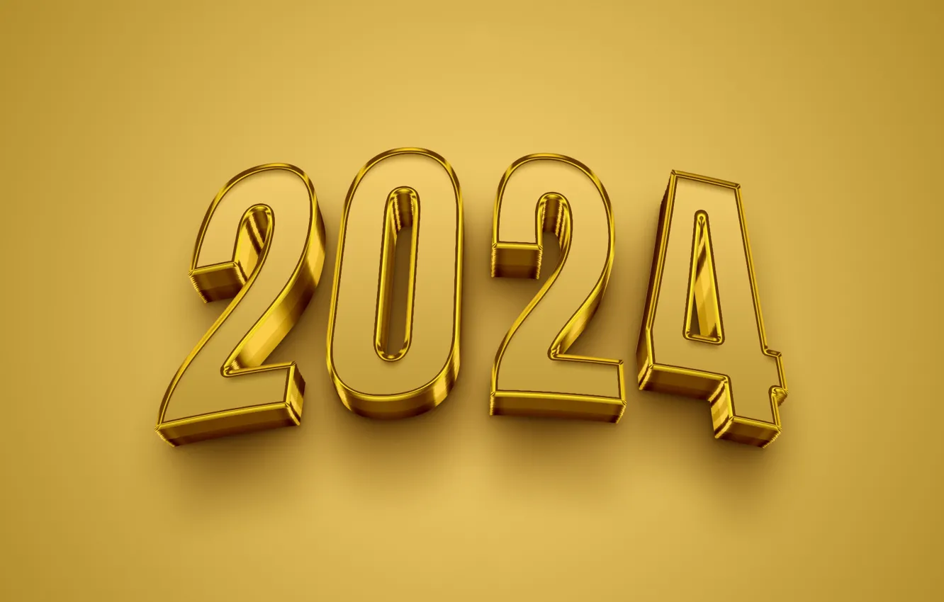 Photo wallpaper new year, figures, date, 2024