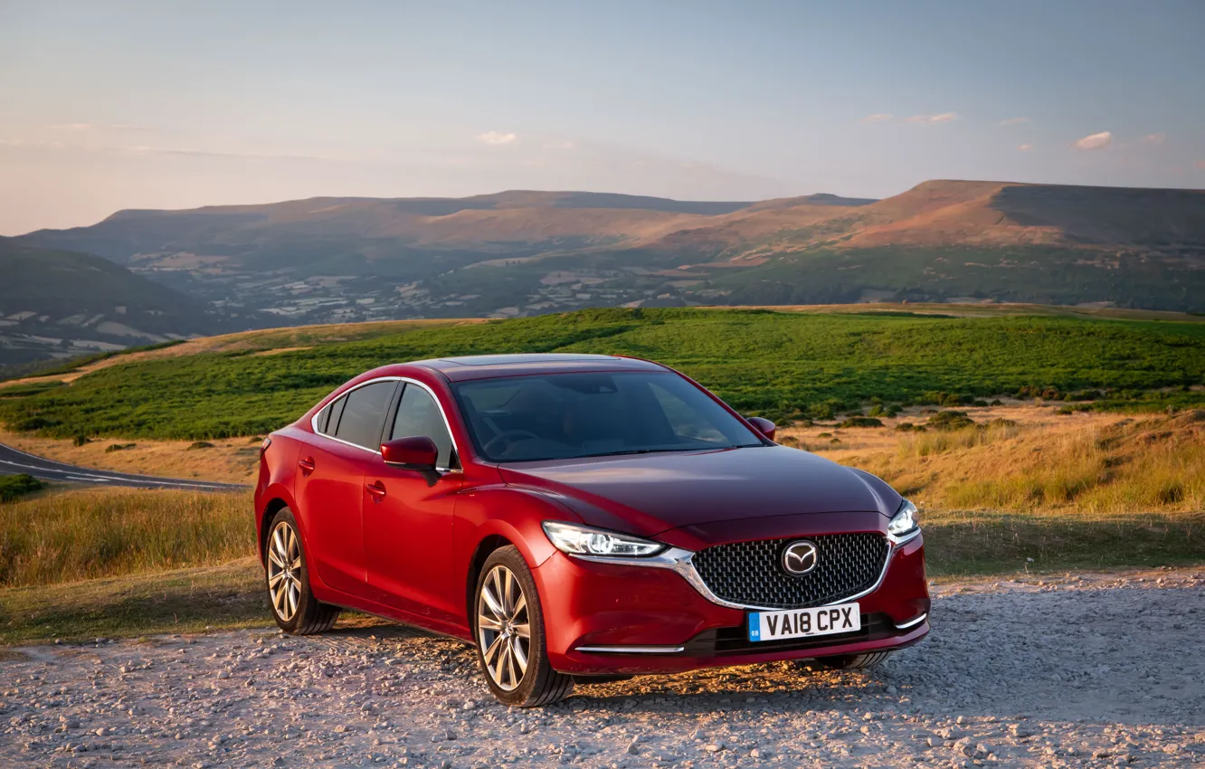 Photo wallpaper Mazda, Mazda 6, red, 2018