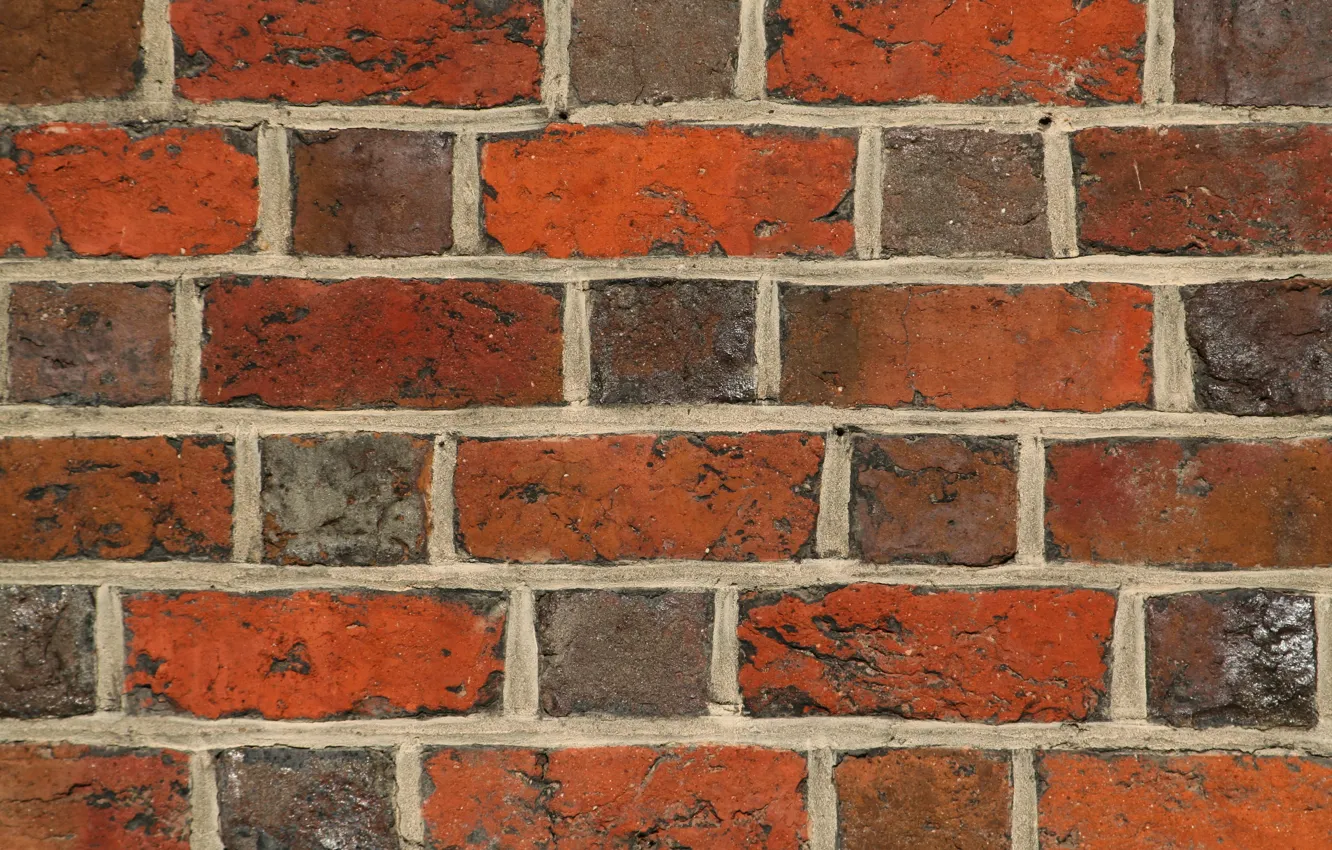 Photo wallpaper colorful, red, rustic, bricks, gray, dark red, wall of bricks