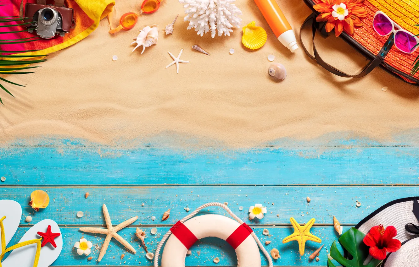 Photo wallpaper sand, beach, summer, stars, stay, shell, summer, beach