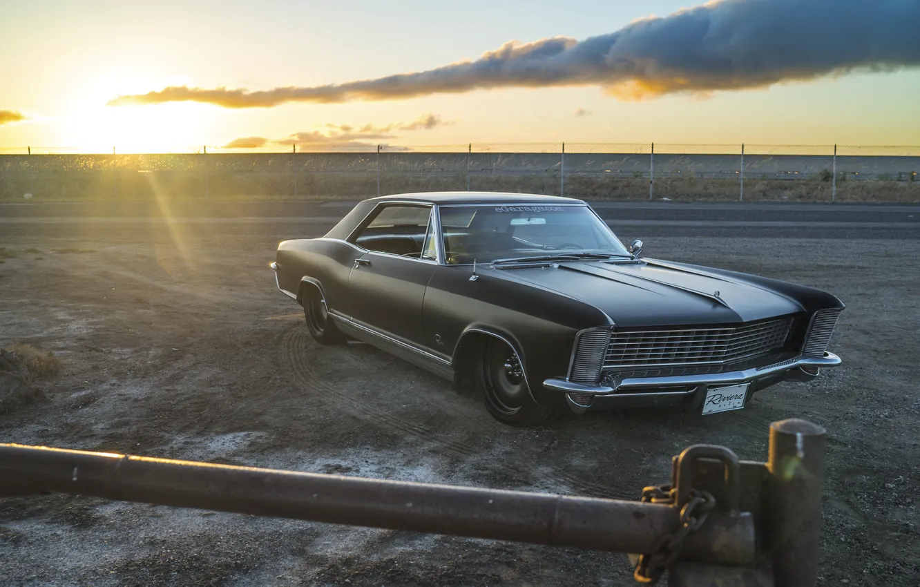 Photo wallpaper black, 1965, matte, Riviera, Buick