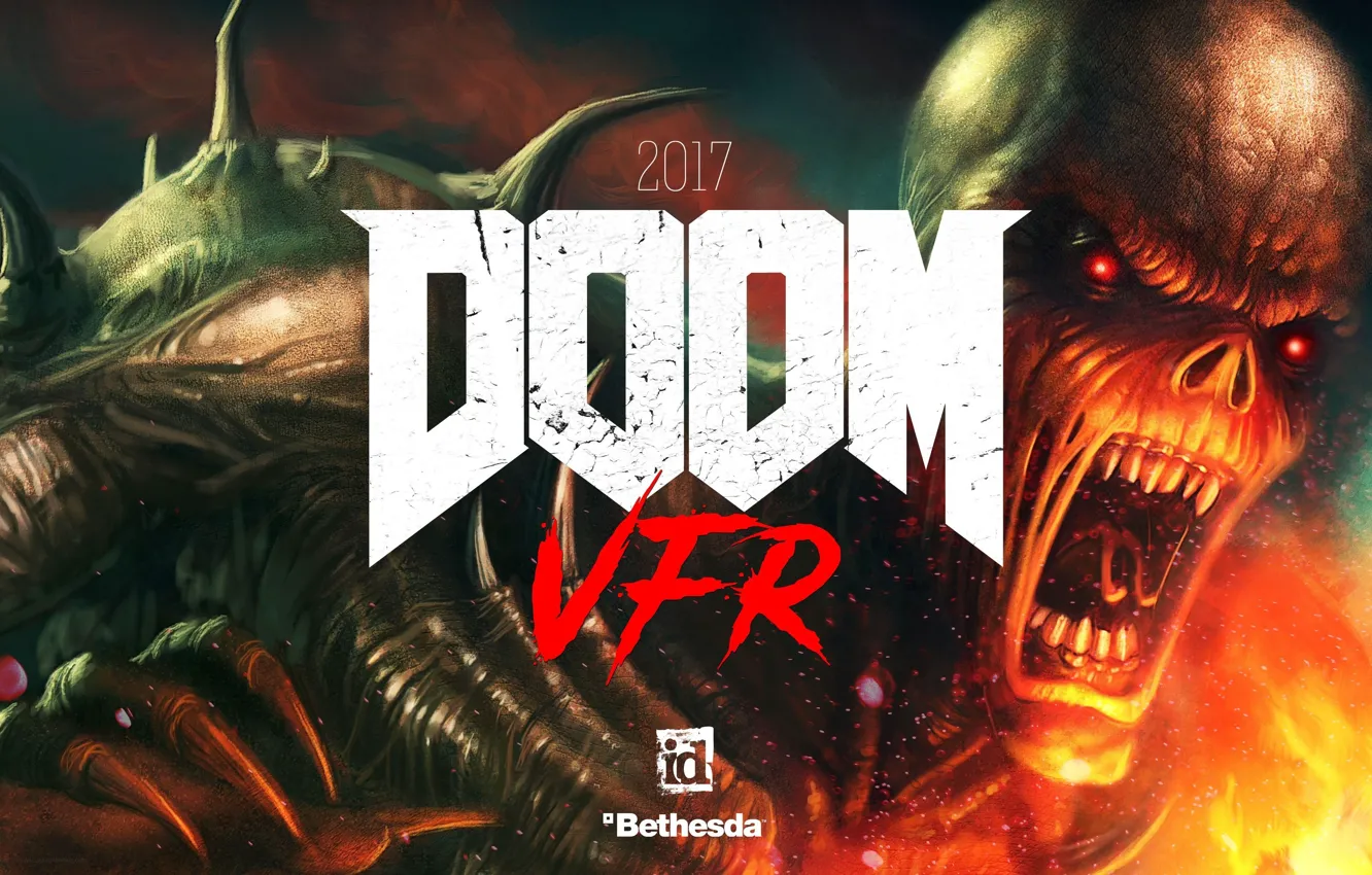 Photo wallpaper demon, game, devil, evil, Doom, oni, bakemono, DOOM VFR