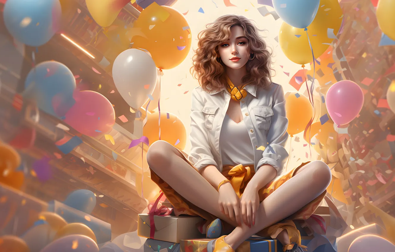 Photo wallpaper girl, beautiful, AI Art