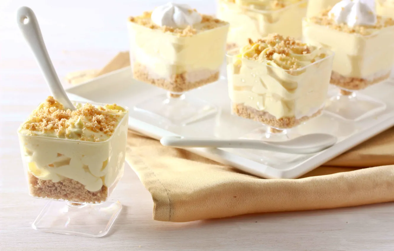 Photo wallpaper food, Cup, cream, dessert, food, cream, dessert, cheesecake