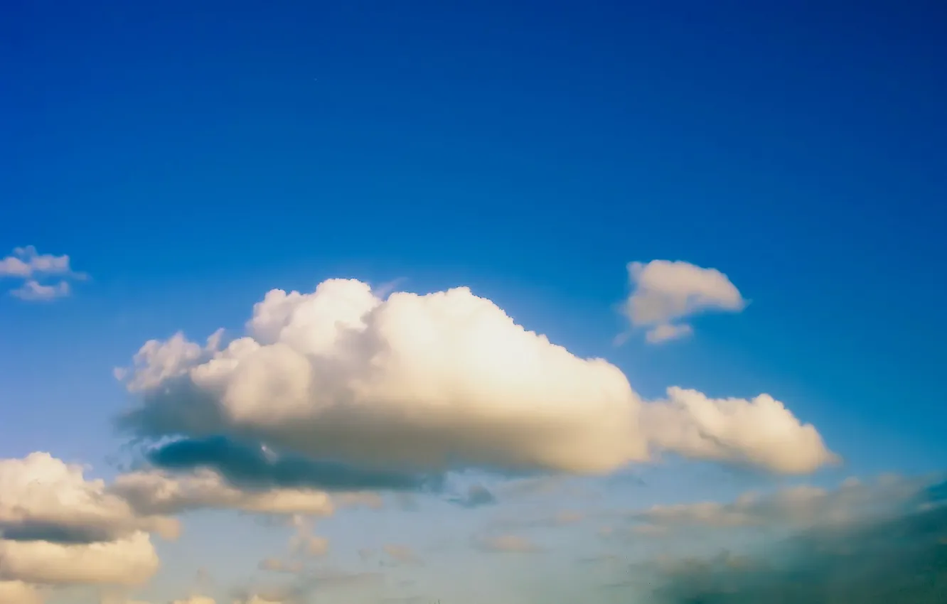 Photo wallpaper the sky, clouds, blue