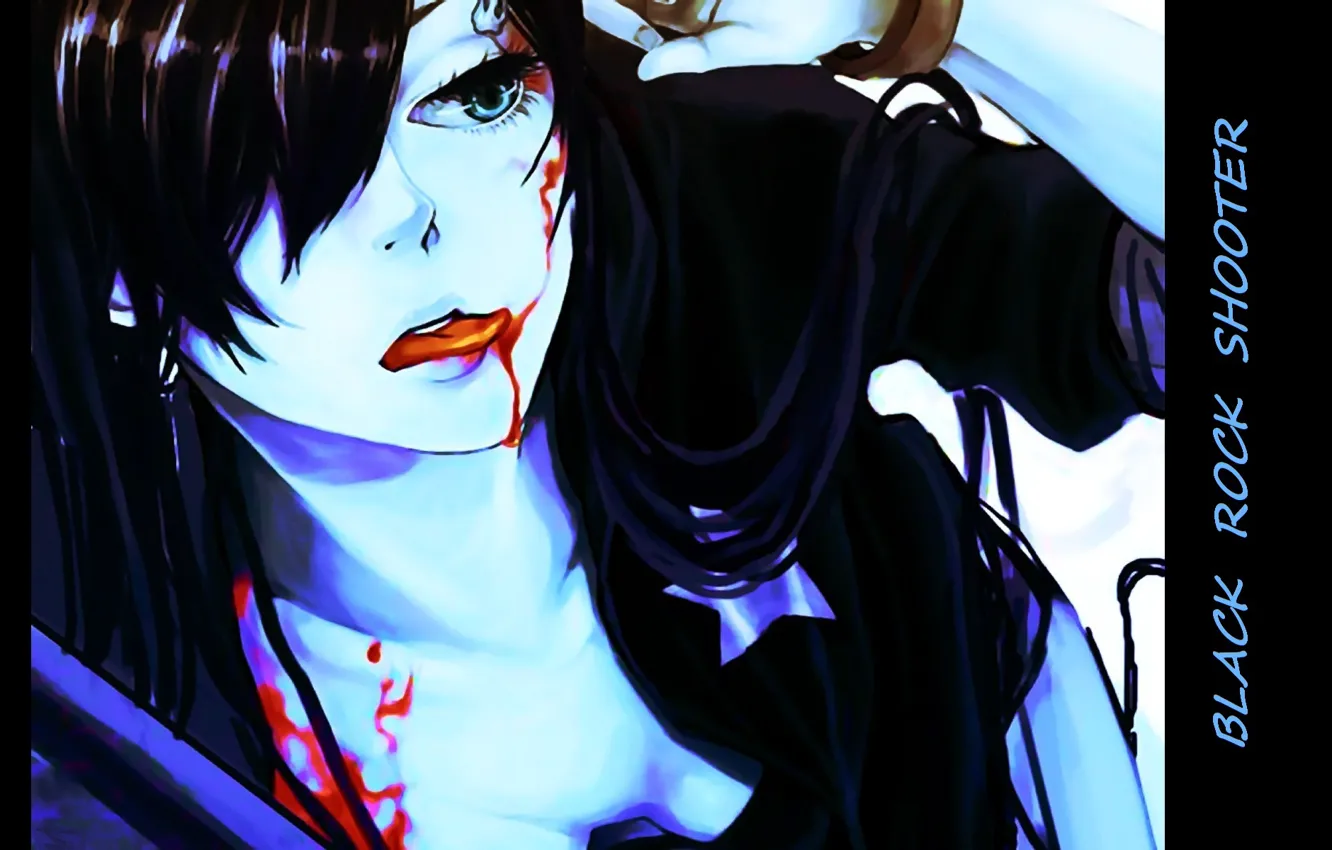 Photo wallpaper spot, black hair, Black Rock Shooter, Insane Black rock shooter, Catch The Worm, obsessed, blood …