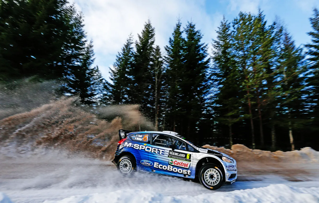 Photo wallpaper Ford, Snow, Ford, Skid, WRC, Rally, Rally, Fiesta