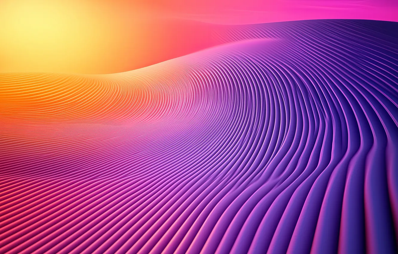 Photo wallpaper colorful, dunes, AI Art, 3D Abstract, AI ART