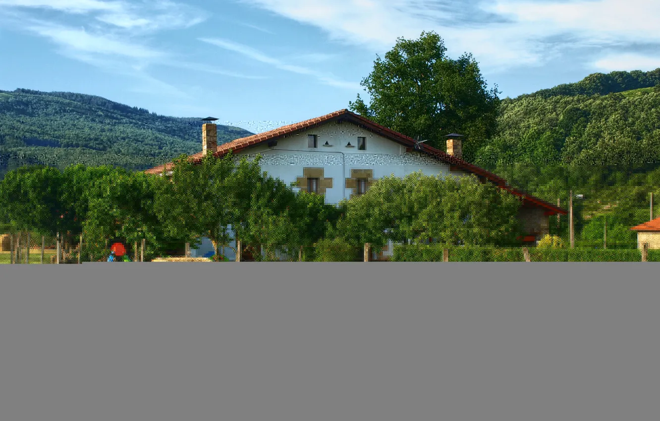 Photo wallpaper field, the city, photo, home, Spain, the bushes