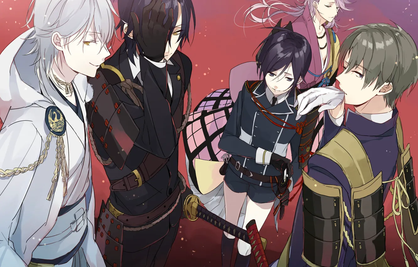Photo wallpaper sword, anime, art, guy, characters, Touken Ranbu, Dance of swords