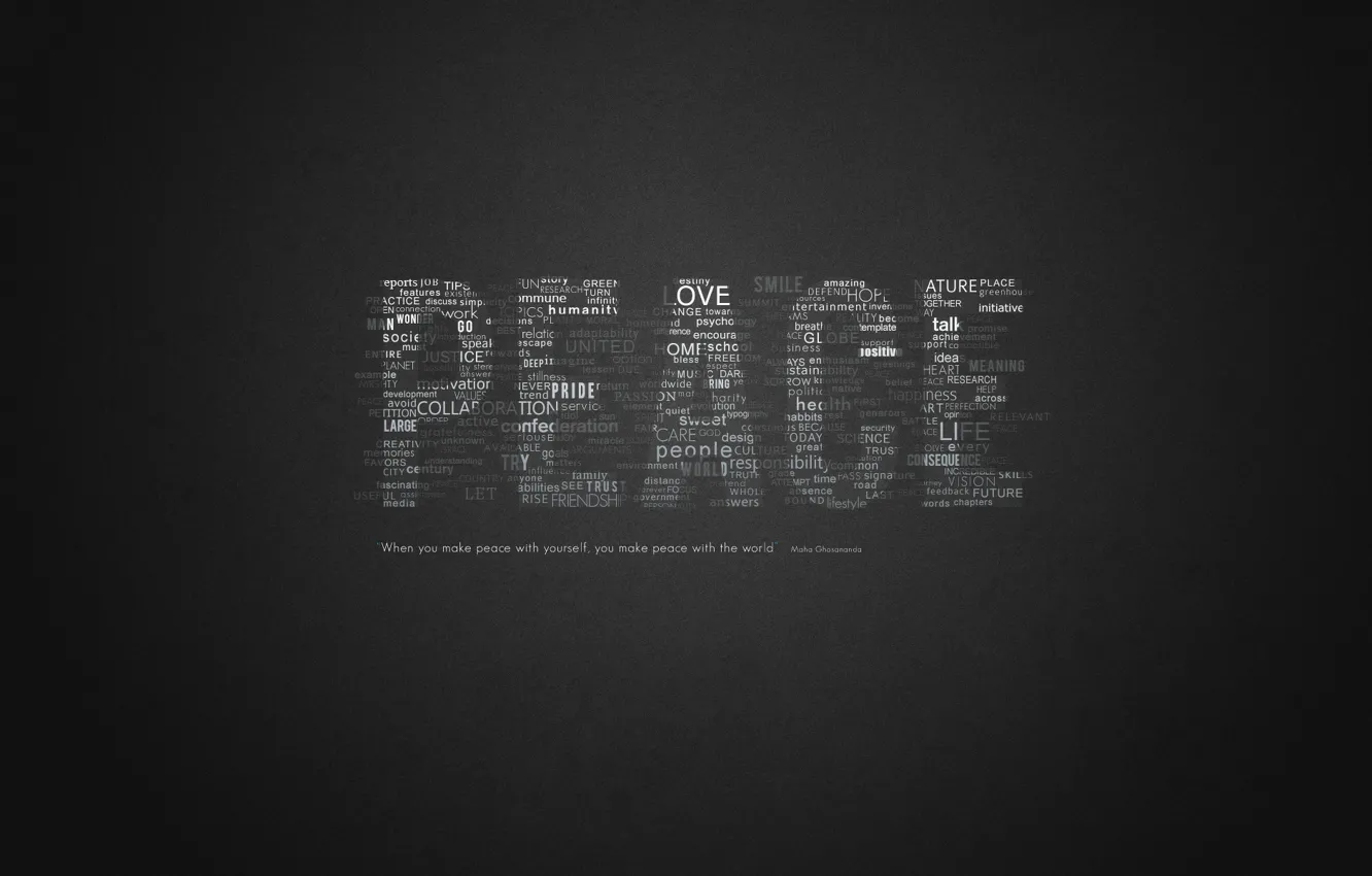 Photo wallpaper the world, words, peace, quote, the expression, words