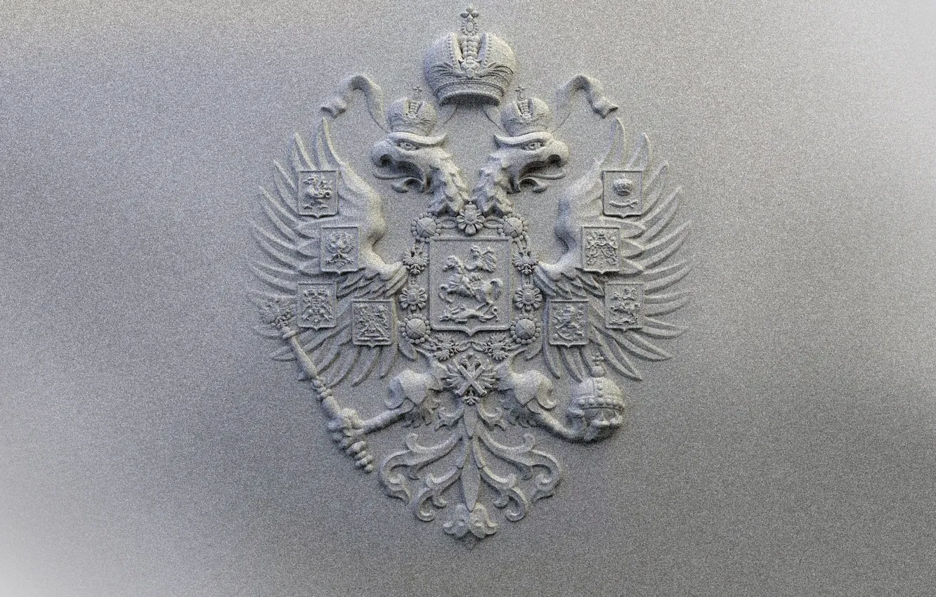 Photo wallpaper Russia, coat of arms, grey background
