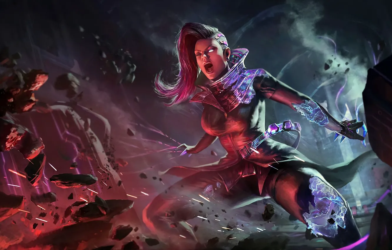 Photo wallpaper the wreckage, girl, rage, Creek, Overwatch, video game, chips, Sombra
