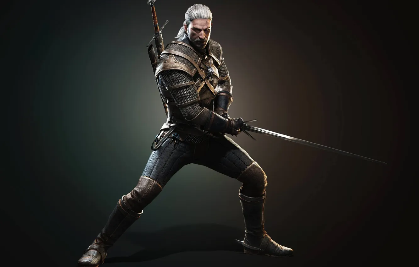 Photo wallpaper look, sword, medallion, gloves, armor, beard, scar, sheath