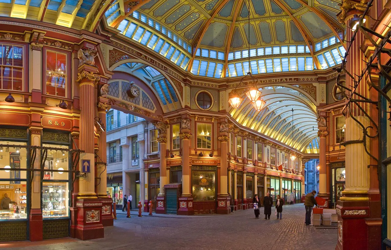 Photo wallpaper street, people, home, shop, passage