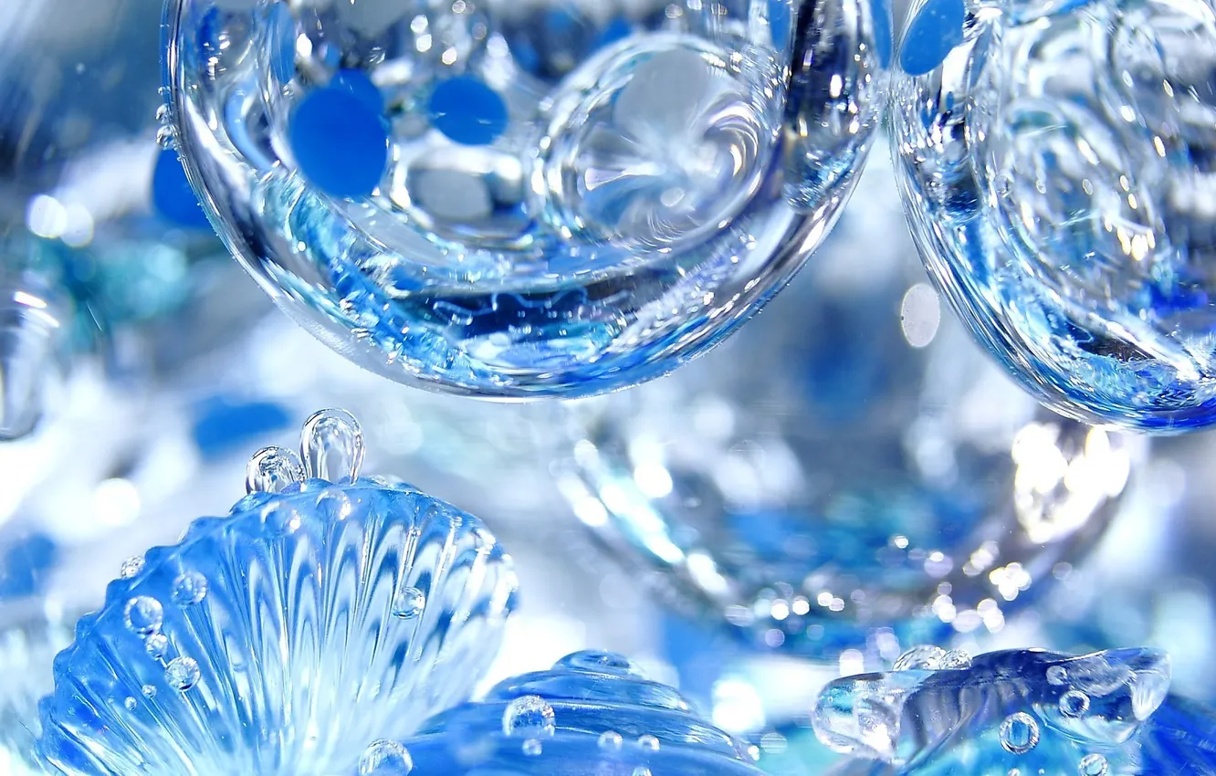 Photo wallpaper water, bubbles, bubbles, transparent
