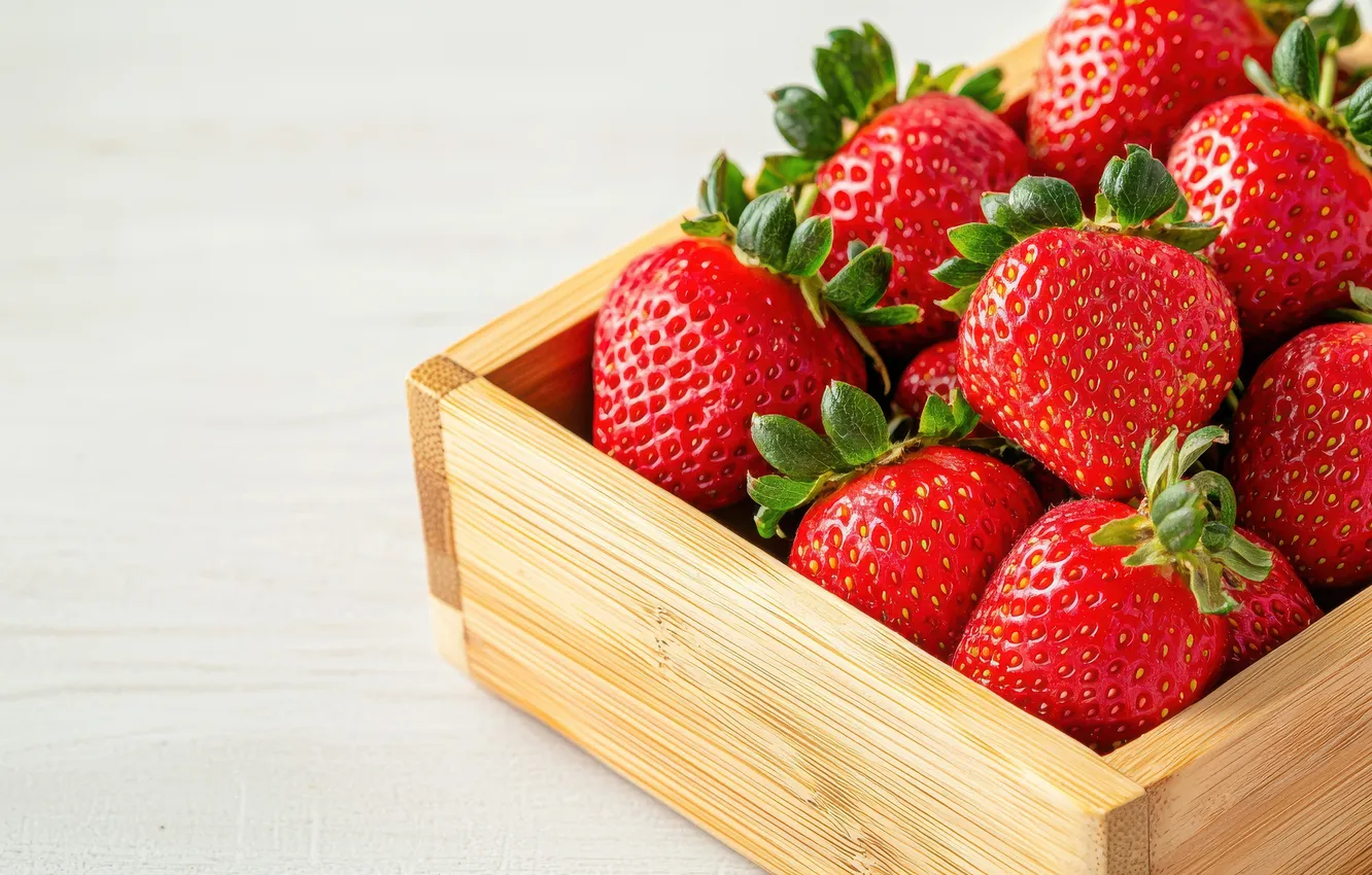 Photo wallpaper strawberry, box, AI art, neural network