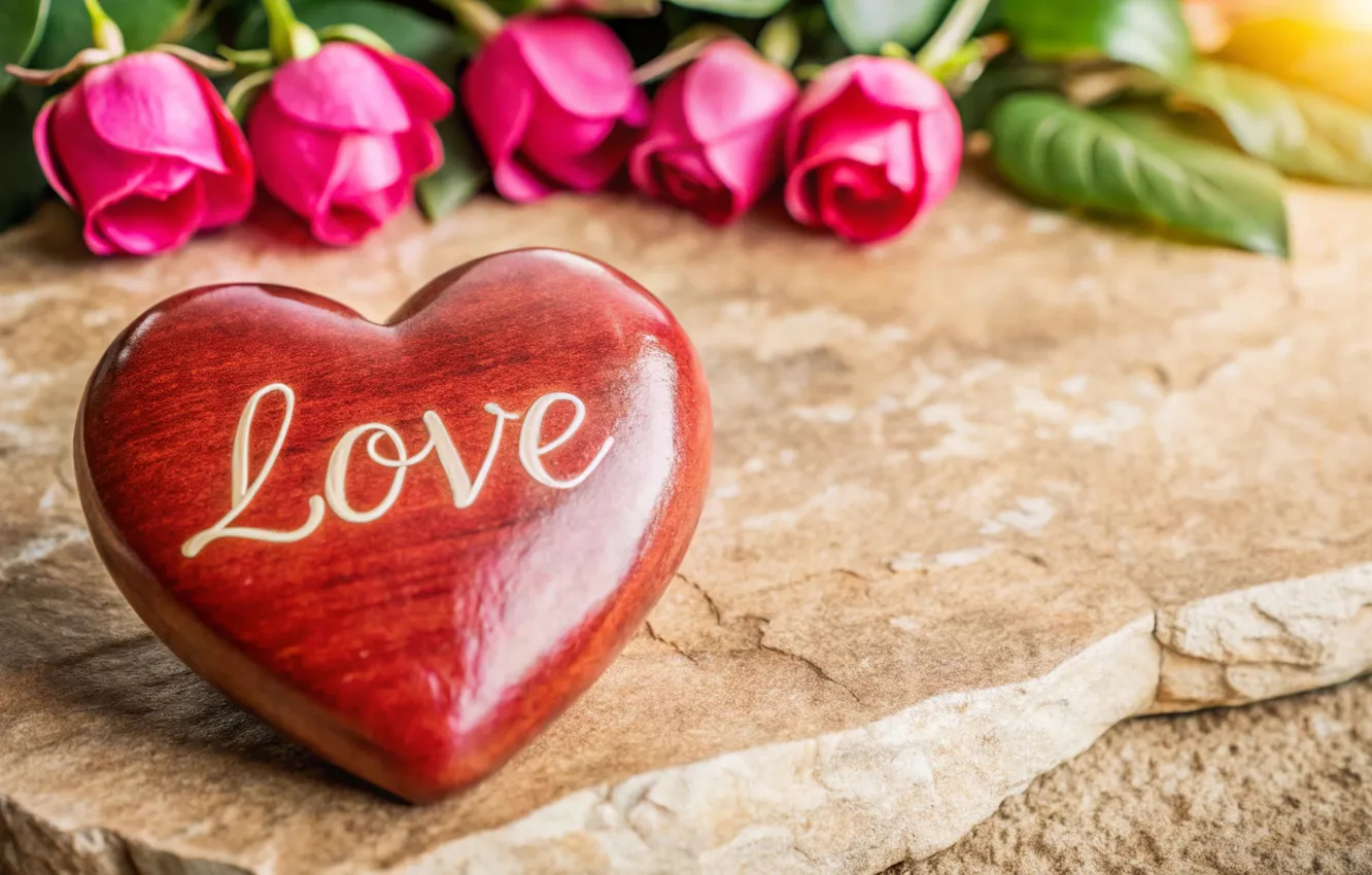 Photo wallpaper love, holiday, heart, hearts, Valentine's day, AI art, neural network