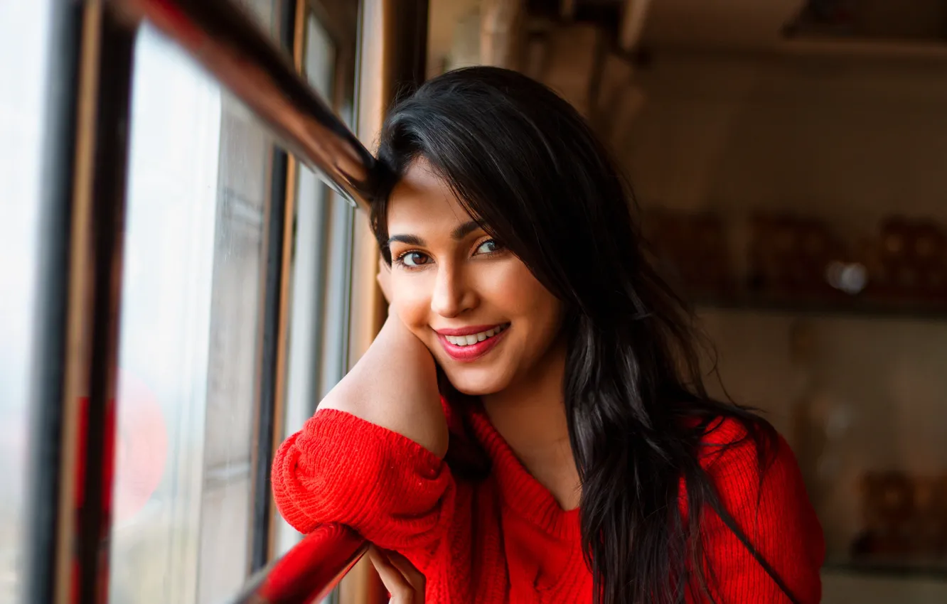 Photo wallpaper girl, eyes, smile, beautiful, model, pretty, beauty, lips