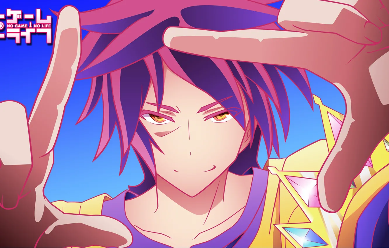 Photo wallpaper look, frame, hands, guy, No Game No Life, No game no life