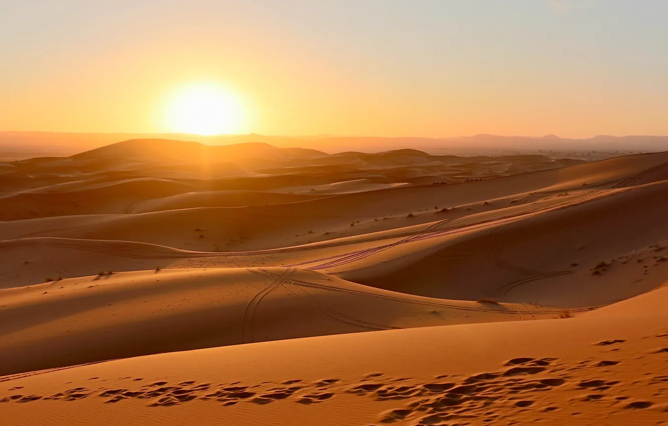 Photo wallpaper sand, the sun, desert