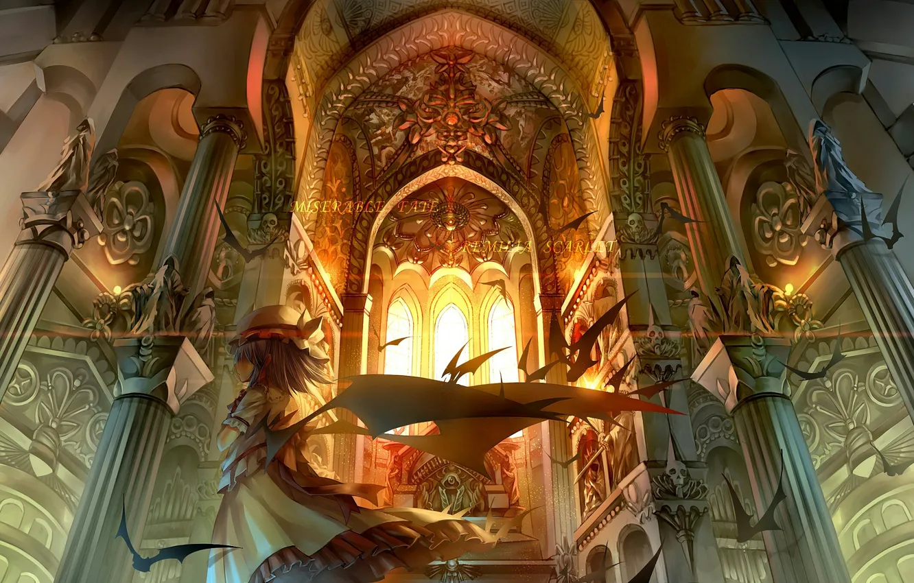 Photo wallpaper girl, anime, touhou, Remilia Scarlet