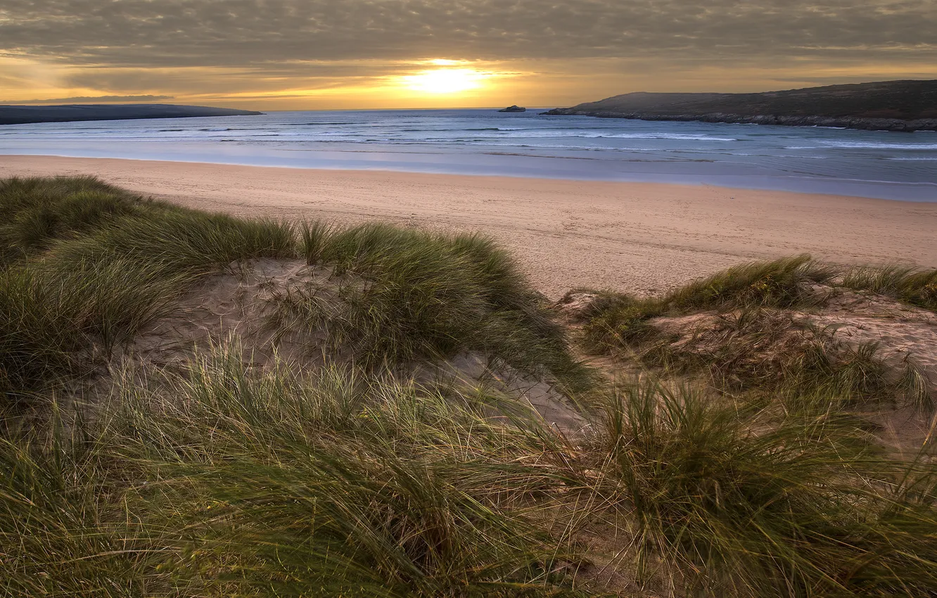 Photo wallpaper landscape, sunset, shore
