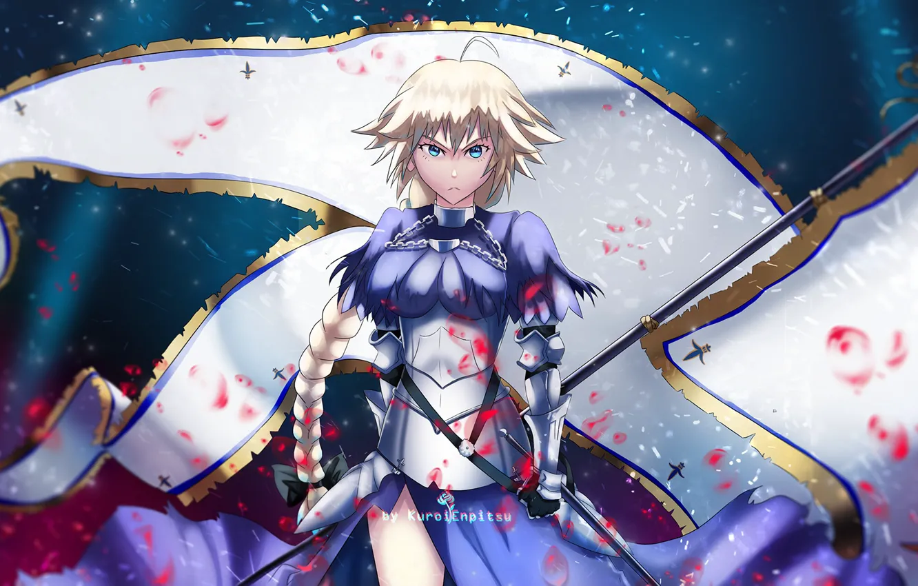Photo wallpaper girl, flag, Joan of arc, Fate / Grand Order, The destiny of a great campaign