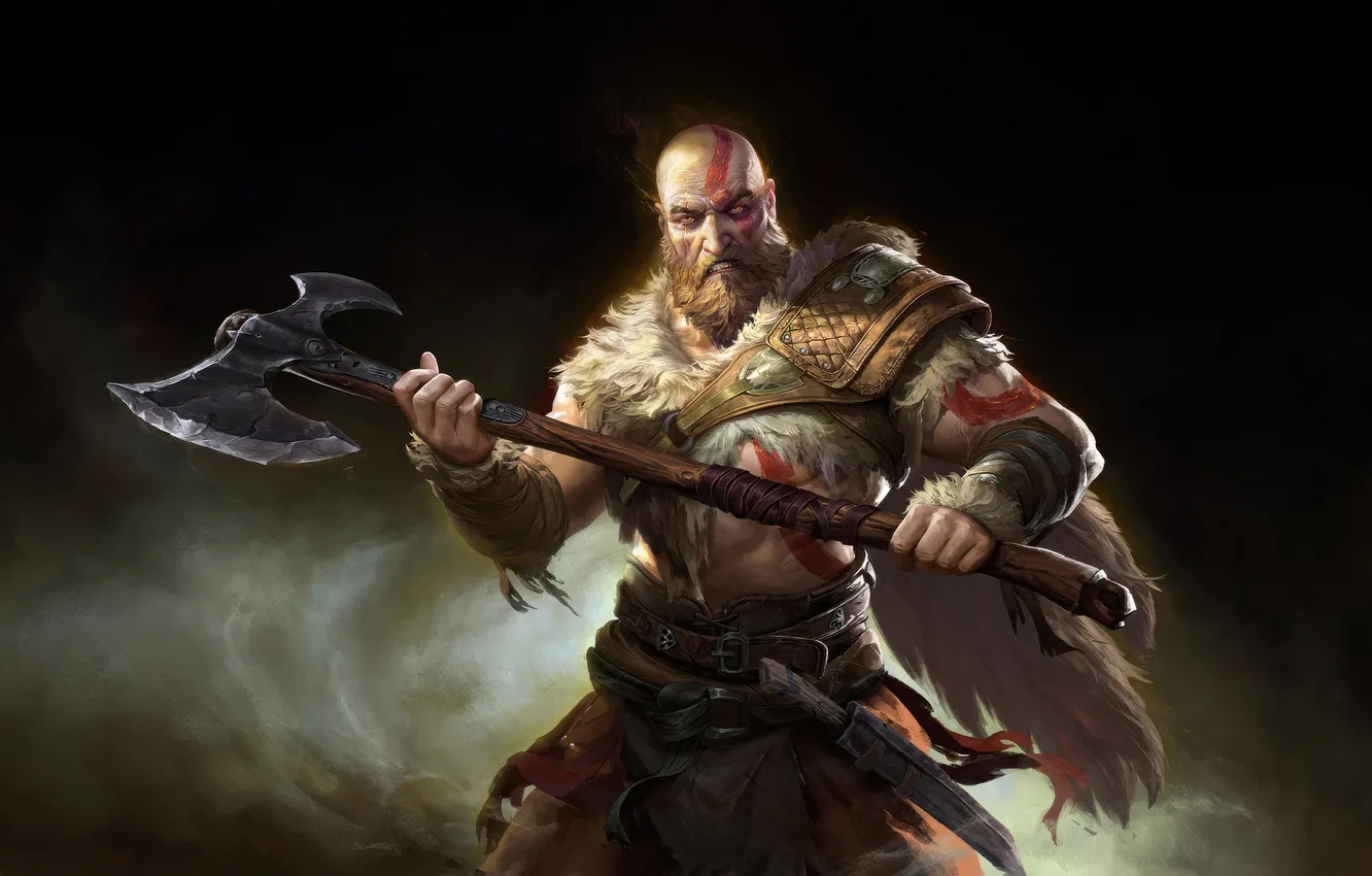 Photo wallpaper Kratos, games, Fury