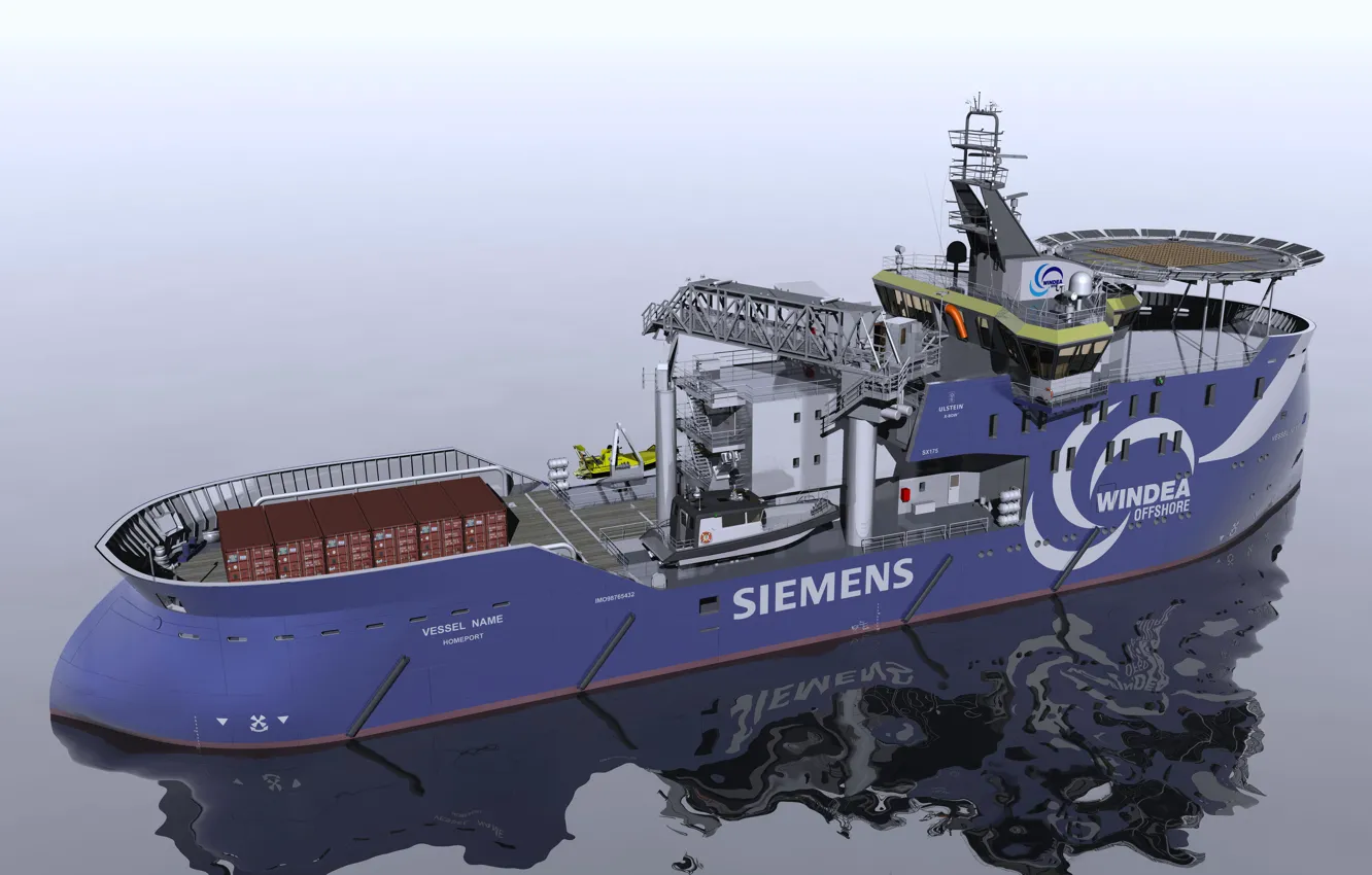 Photo wallpaper ship, platform, sea, oil, ensure, service