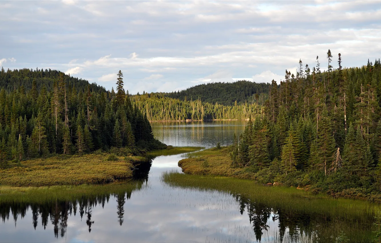 Photo wallpaper lake, Canada, Laurentide Door