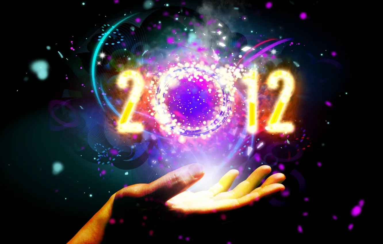 Photo wallpaper hands, 2012, year, new