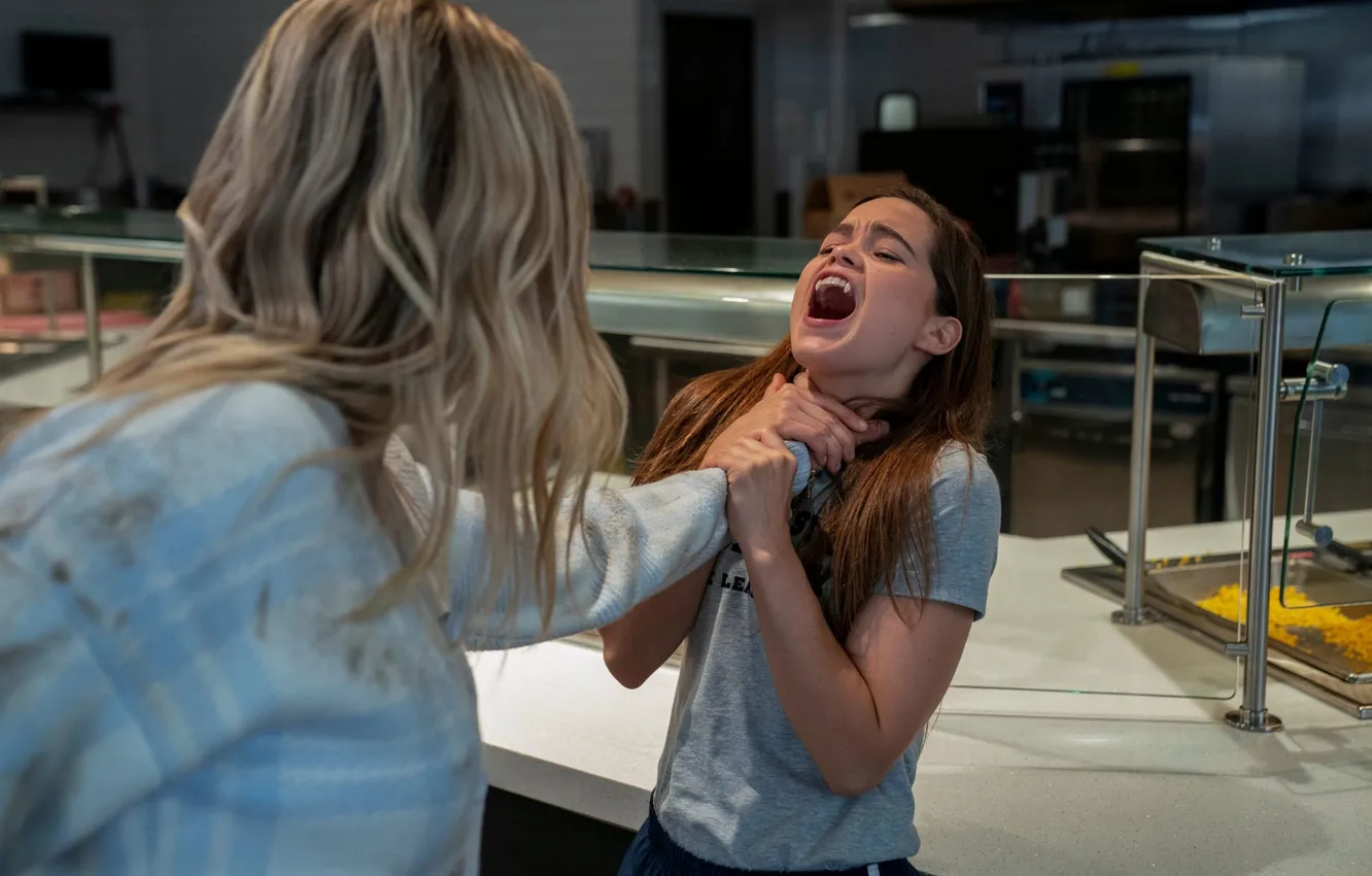 Photo wallpaper girl, battle, fight, zombies, fangs, the series, vampire, The first murder