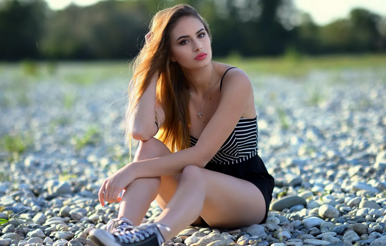 Photo wallpaper girl, nature, Stephanie