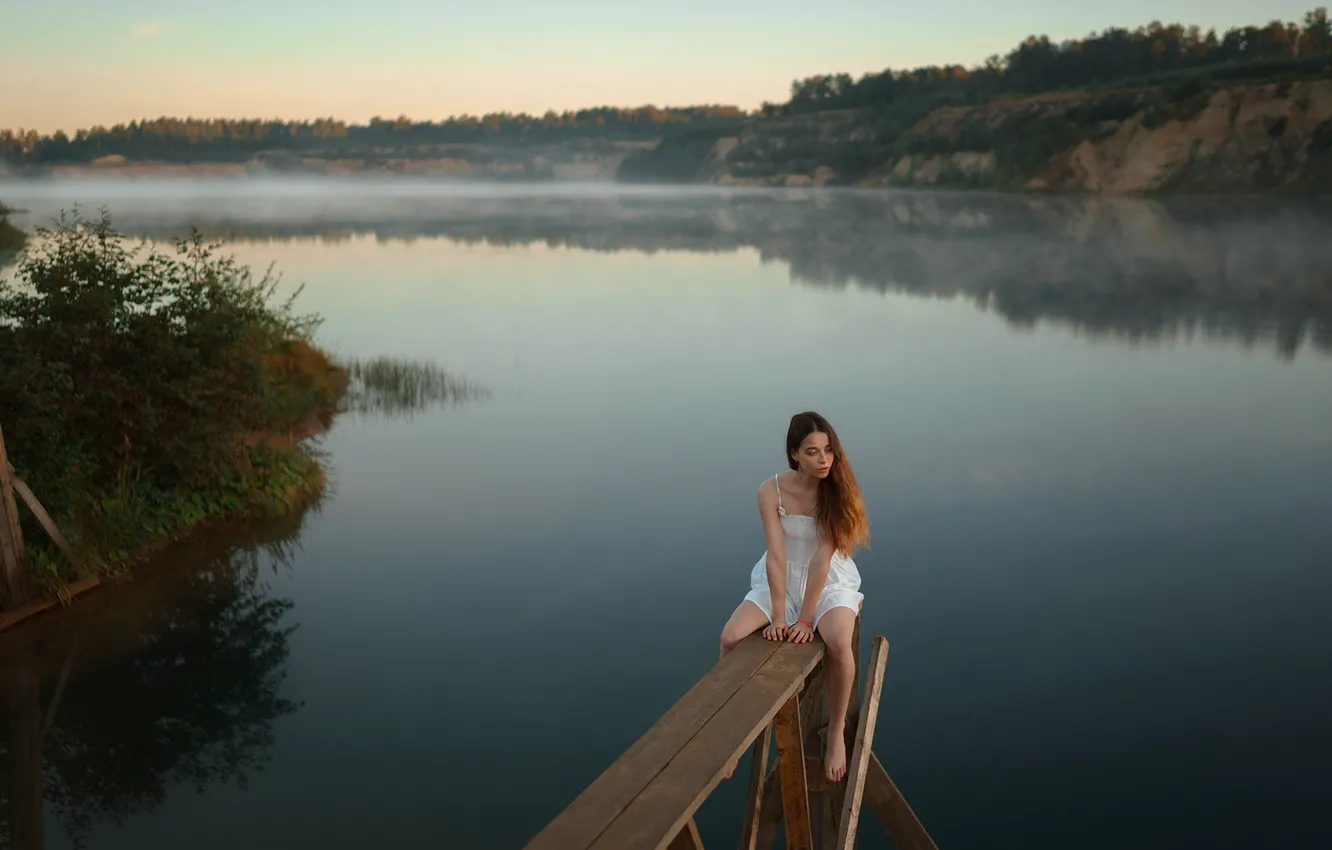 Photo wallpaper girl, the river, Askhat Bardunov, Ksenia Chapkhaeva