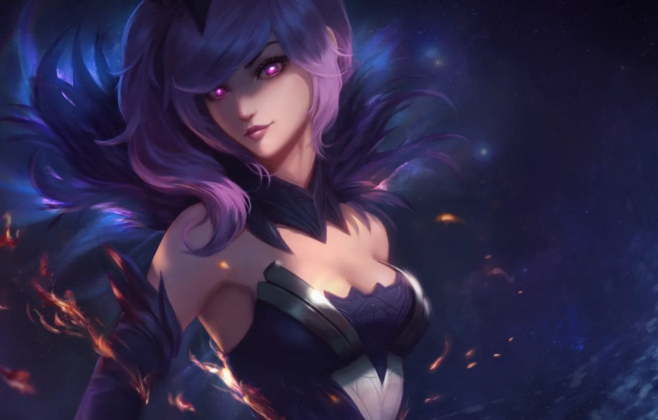 Photo wallpaper look, girl, witch, Lux, league of legends