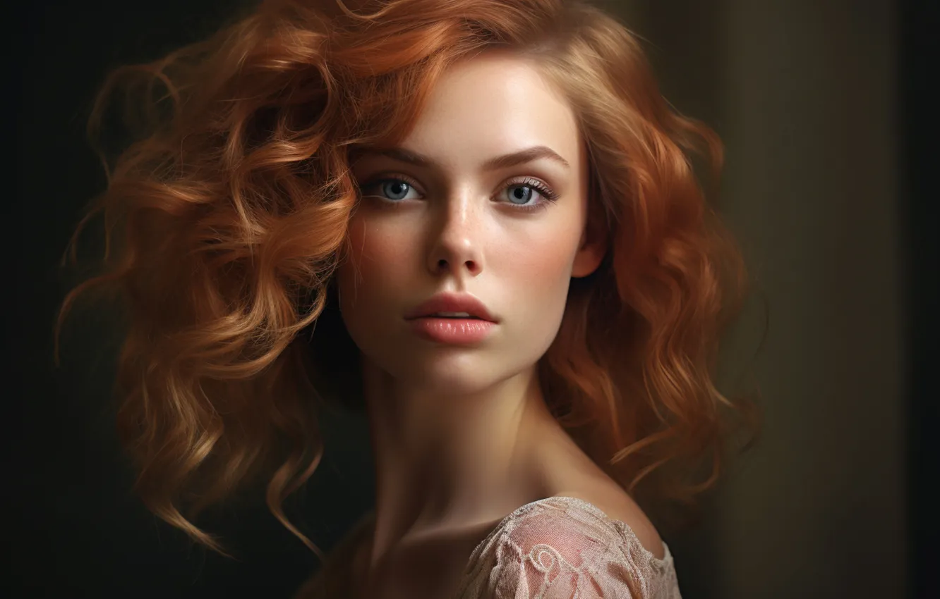 Photo wallpaper look, girl, light, face, pose, portrait, image, shoulders