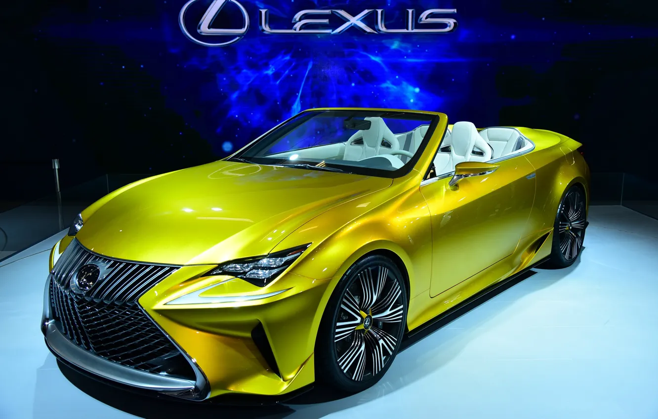 Photo wallpaper yellow, Lexus, exhibition