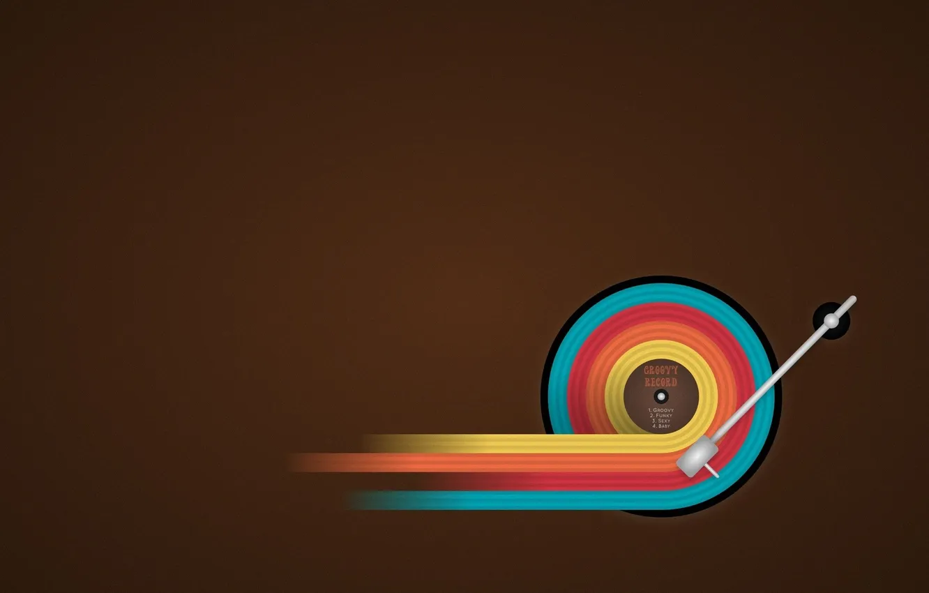 Photo wallpaper minimalism, brown background, Minimalism, Vinyl record, vinyl record, Brown background