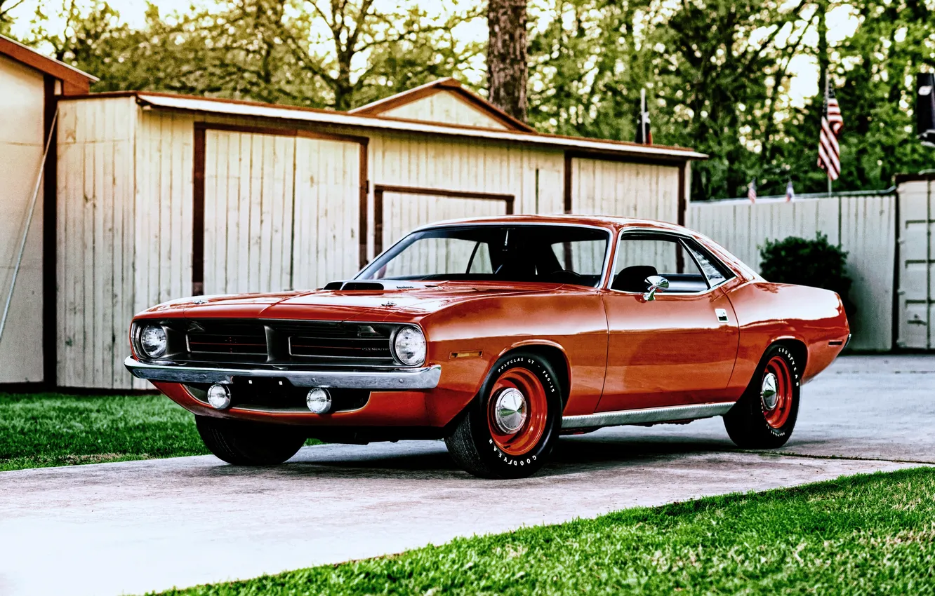 Photo wallpaper 1970, Plymouth, Plymouth, Cuda, AAR, Hemi, Where, BS23