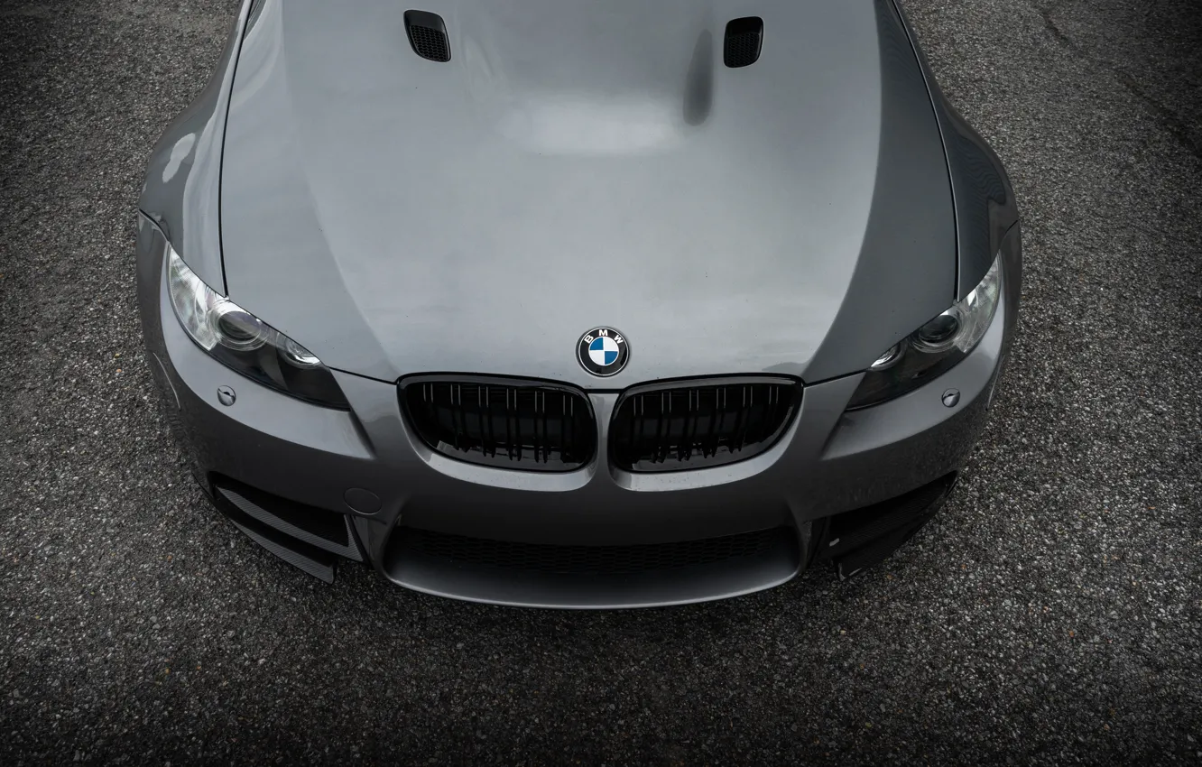 Photo wallpaper BMW, E92, Face, Hood, Sight, Hump