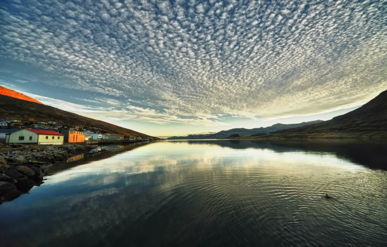 Photo wallpaper the sky, river, Iceland