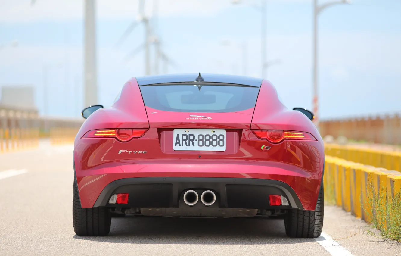 Photo wallpaper red, design, style, Jaguar, Jaguar, rear view